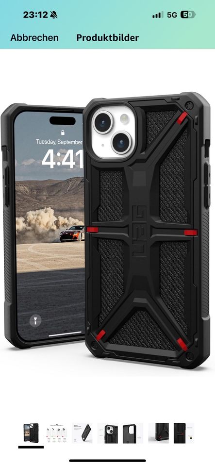 iPhone 15 Plus Schutzhülle/Case von UAG mit Kevlar in Köngen