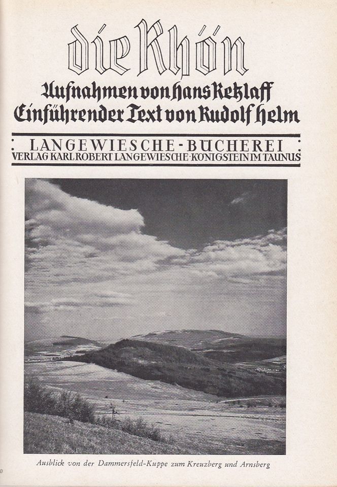 Die Rhön 1951 Langewiesche Bücherei Bildband mit Schutzumschlag in Birx