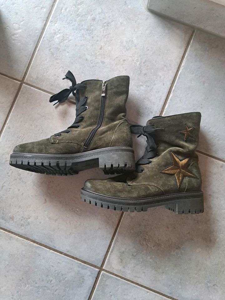 Schnürstiefel gefüttert Damen khaki ara Gr. 37,5 in Alfeld