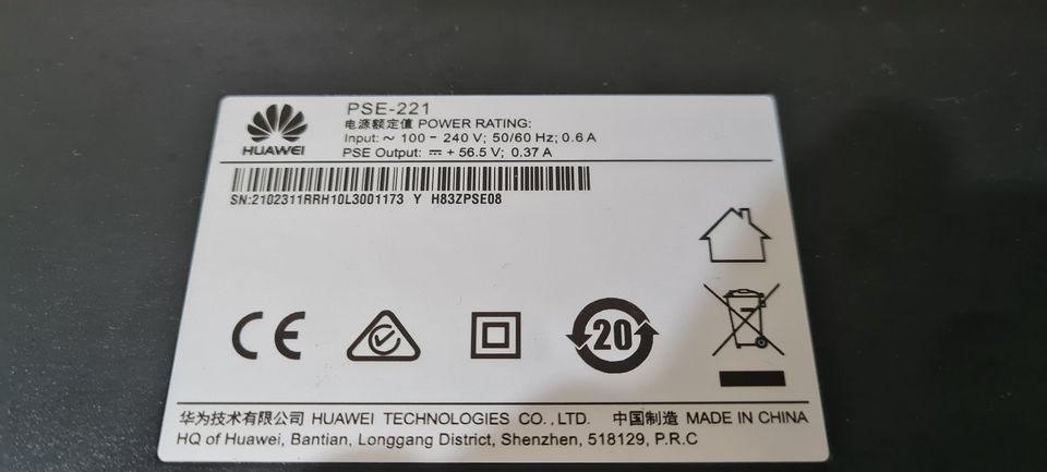 Huawei PSE-211 Netzadapter Adapter POE 56,5V 0.37A in Hannover