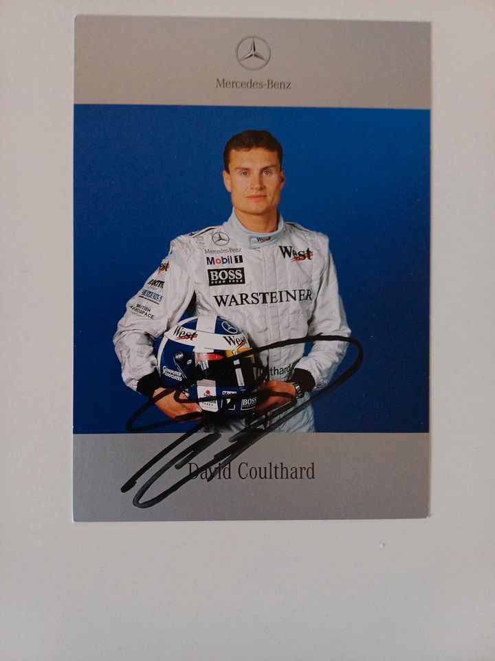 Autogrammkarten , Häkkinen und Coulthard, Formel 1, F1, Rennsport in Burgau