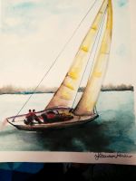 Aquarell Segelboot Bayern - Krün Vorschau