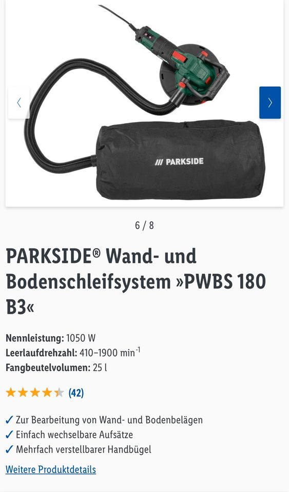 LIDL PARKSIDE Wand- und Bodenschleifsystem PWBS 180 B3 in Niedersachsen -  Tarmstedt | eBay Kleinanzeigen ist jetzt Kleinanzeigen