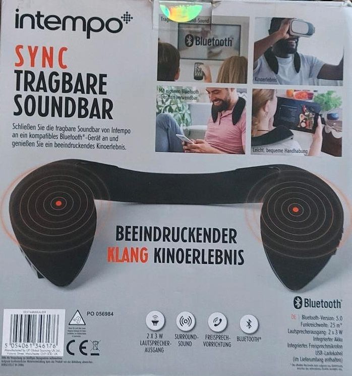 INTEMPO SYNC Tragbare Soundbar Bluetooth Schwarz in Potsdam
