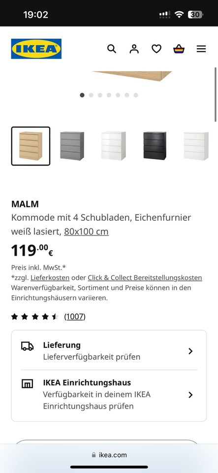 Kommode Malm Ikea really good condition in Braunschweig