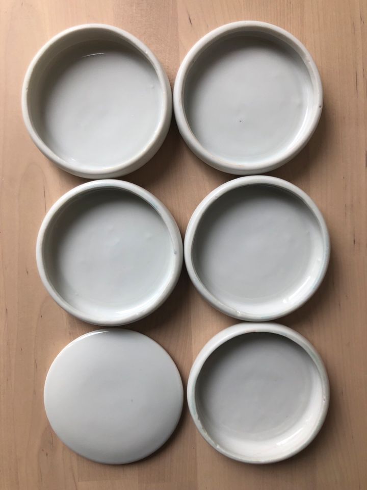 Palette Misch-Schalen Set / Misch-Tray rund Keramik weiß in Kinderhaus