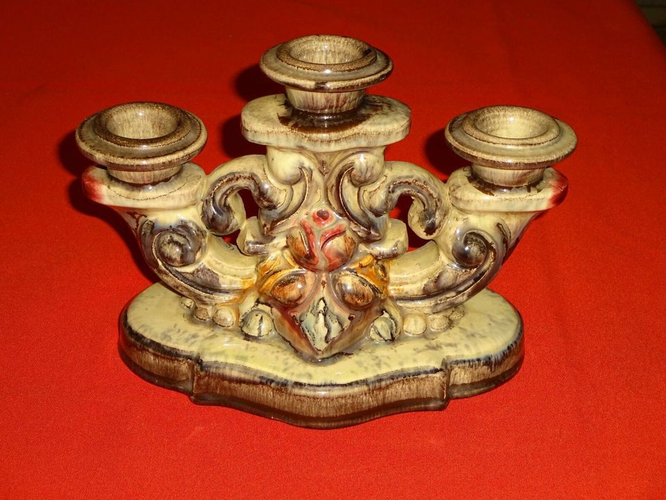 3armiger Kerzenständer dreiarmiger Keramik Germany 4250 antik in Lirstal