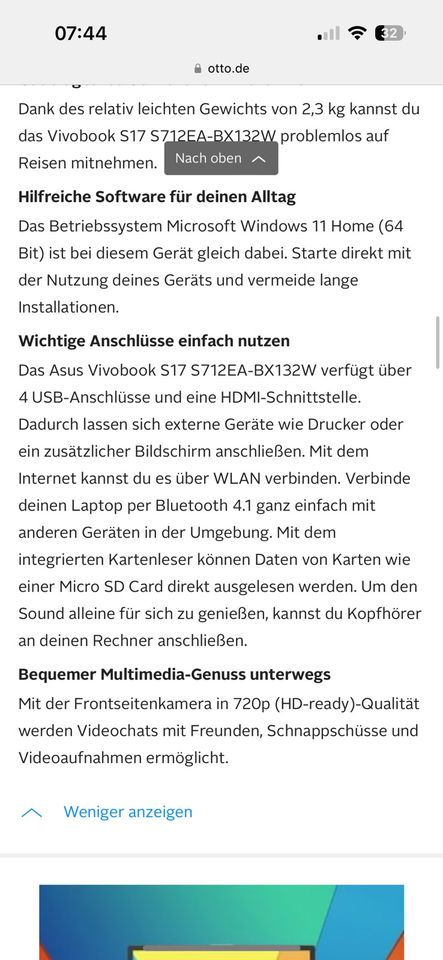 ASUS VivoBook Core i7 wie neu in Bad Münstereifel
