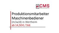 Produktionsmitarbeiter (m/w/d) 14,50 € Std.-L. - in der Fertigung Baden-Württemberg - Wertheim Vorschau