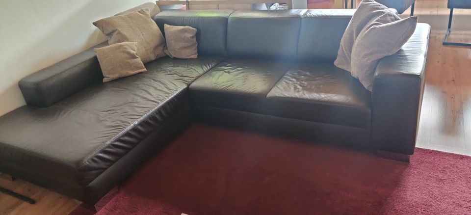 Couch Echtleder Sofa in Weyarn