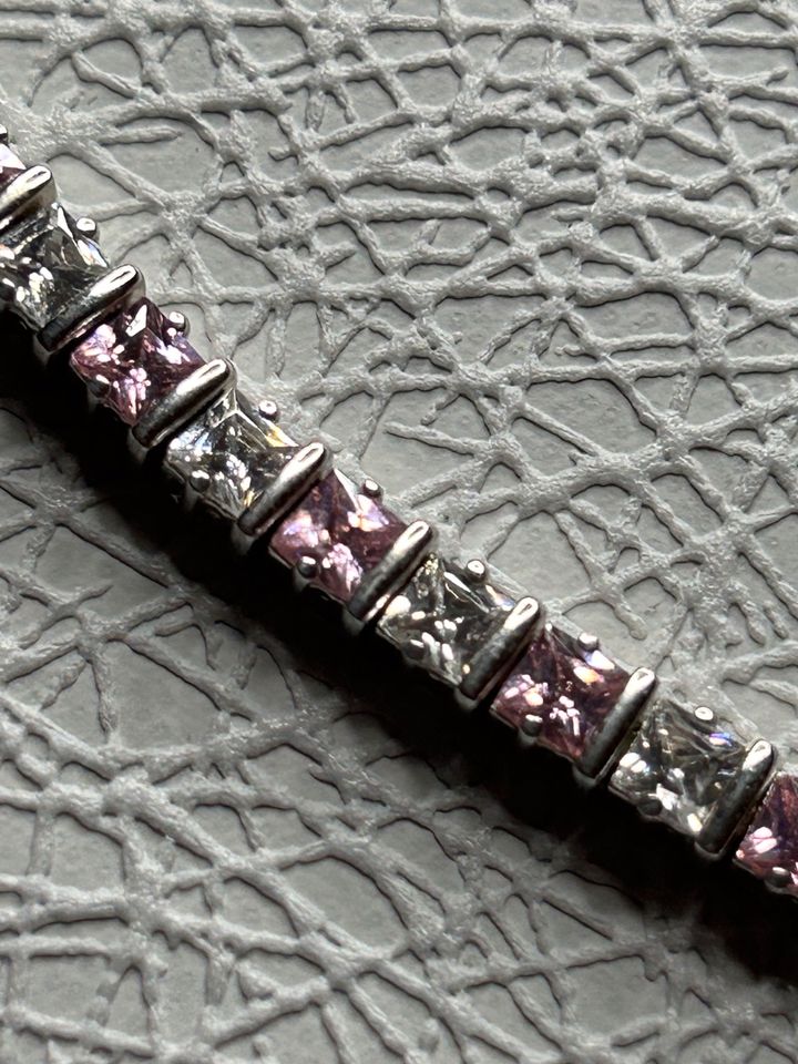 Armband Silber (925) Pinke Glitzersteinchen in Wassenberg