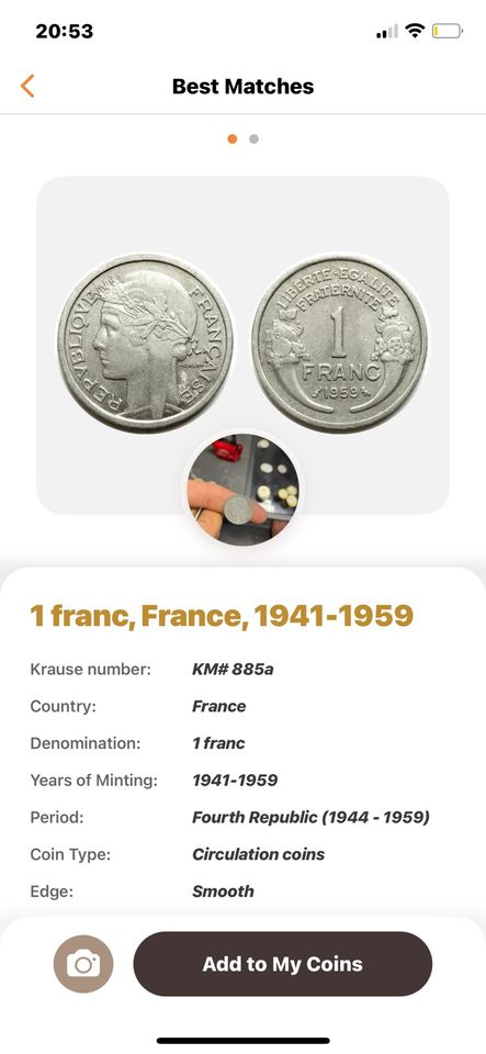 France Münzgeld in Weinstadt