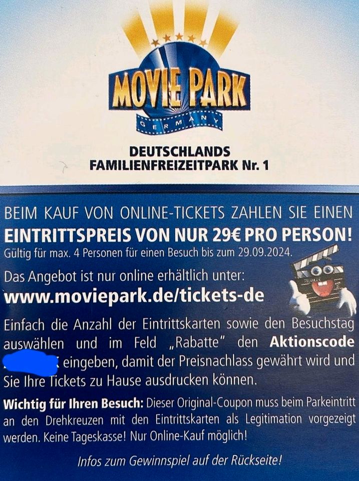 Movie Park Gutschein in Möhnesee