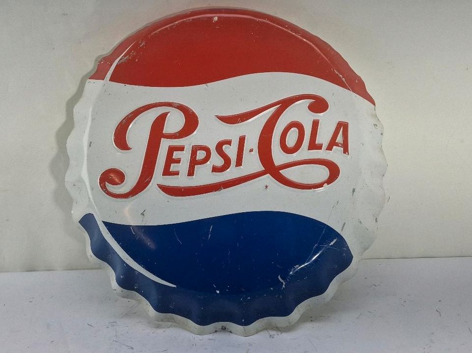 Altes Pepsi Cola Blechschild von 1957 - ca 47 cm in Heusweiler