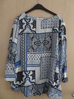 Blau-weiß gemustertes Blusenshirt 3/4 Arm von Bonita, Gr. 46 Bayern - Langenzenn Vorschau