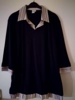 Damen Shirt/Pullover Gr. 48 dunkelblau mit Stoffabschluss Niedersachsen - Varel Vorschau
