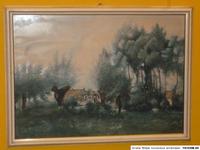 Altes Aquarell: "Haus hinter Weiden" Niedersachsen - Eicklingen Vorschau