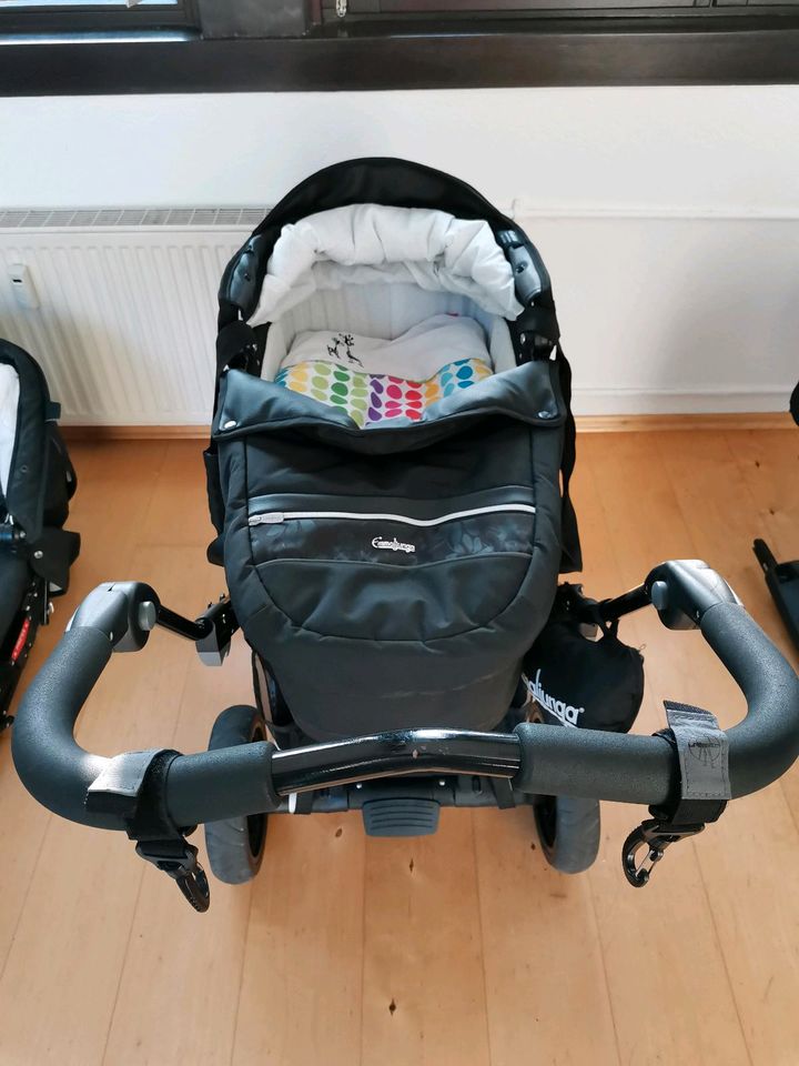 Emmaljunga Kinderwagen mit Babyschale und Sportwagenaufsatz in Mörlenbach