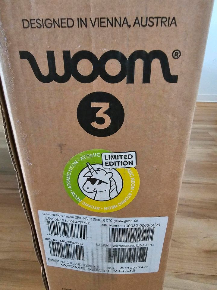 NEU - WOOM 3 Limited Edition atomic neon + 3x Zubehör in Mahlow