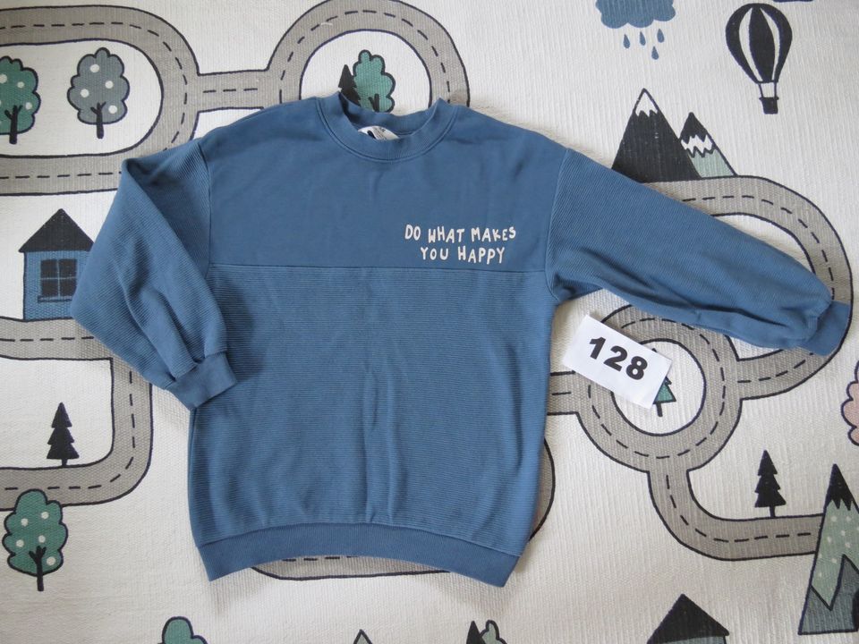 Schöner Pullover - Sweatshirt - H&M - Gr.128 - blau - Happy in Eisenberg