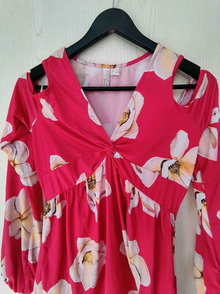 Cold shoulder Shirt, Gr 32/34,Bodyflirt,pink mit schönen Blumen in Schildow