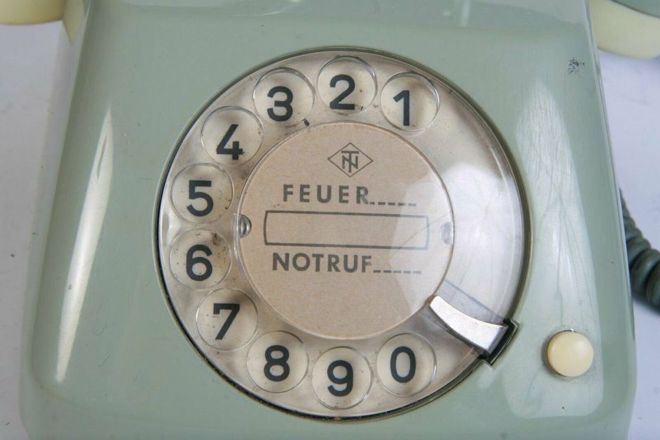 Telefon TN Wählscheiben 5-M grau türkis Sammler Deko vintage in Berching