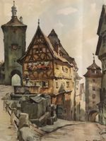 Antik Aquarell Gemälde Bild Hans Böhme Rothenburg Nordrhein-Westfalen - Hagen Vorschau