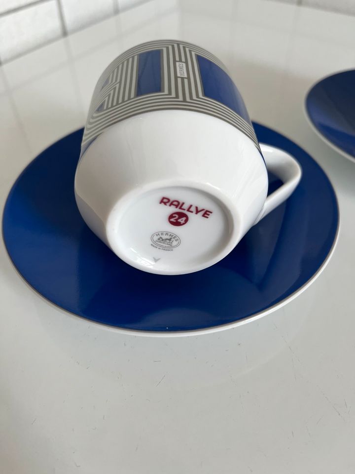 Hermes Rallye 24 Espresso Tassen Set aus 2 in Blau in München