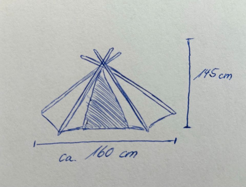 Hochwertiges Indoor Kinderzelt, TIPI; Baumwolle Höhe ca. 145cm in Villingen-Schwenningen