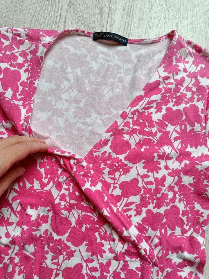 Schönes Kleid im Wickel-Stil 346 Brooks Brothers S 36 pink weiß in Bingen