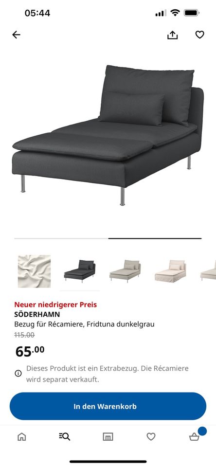 Söderhamn Sofa Bezug Fridtuna dunkelgrau in Bad Colberg-Heldburg