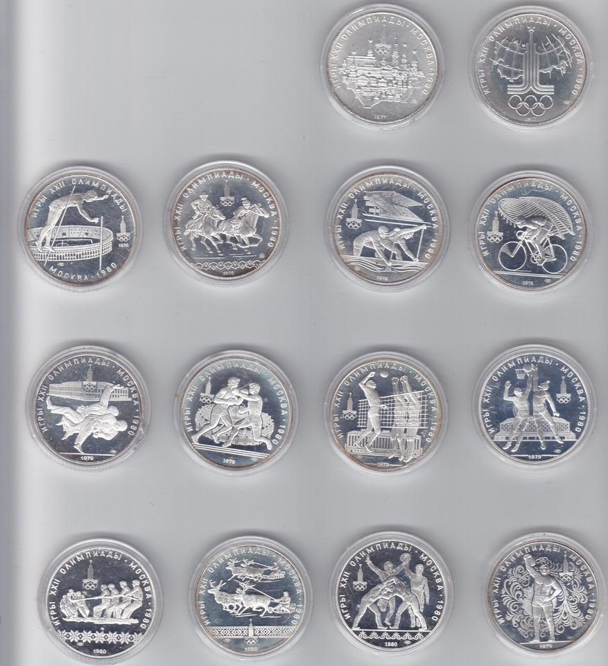 14 Russland Münzen Olympische Spiele 1977 - 1980 10 Rubel in Enkenbach-Alsenborn