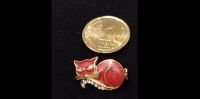 Brosche Katze aus Emaille mit Strass * rot, gold * gut erhalten Wandsbek - Hamburg Eilbek Vorschau