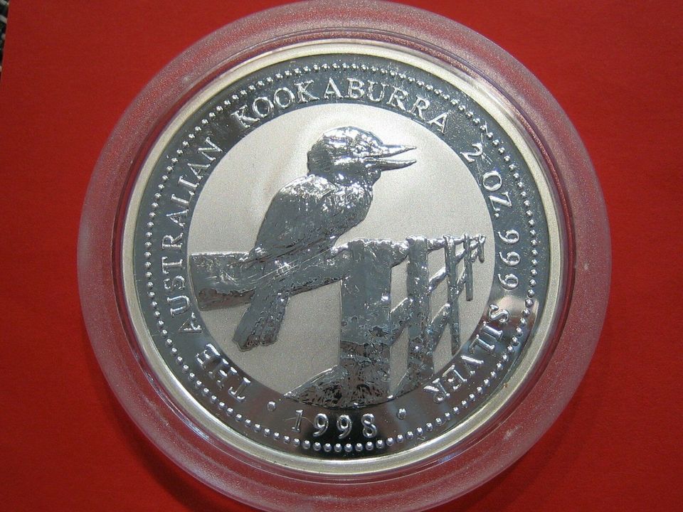 Kookaburra 2 Dollars 1998. 2 Unzen Silber in Rees