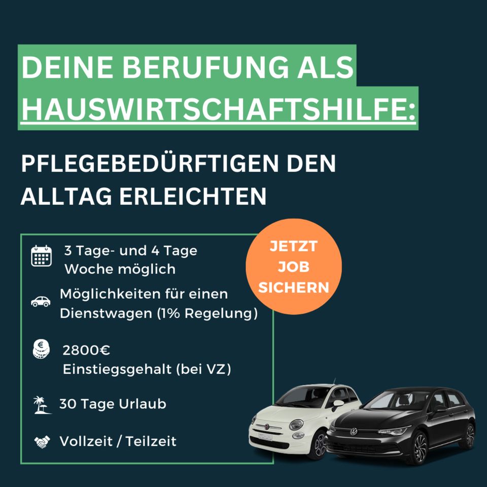 Dein Chance als Haushaltshilfe: 3-4 Tage Woche mit neuem Fiat 500 in Elmshorn