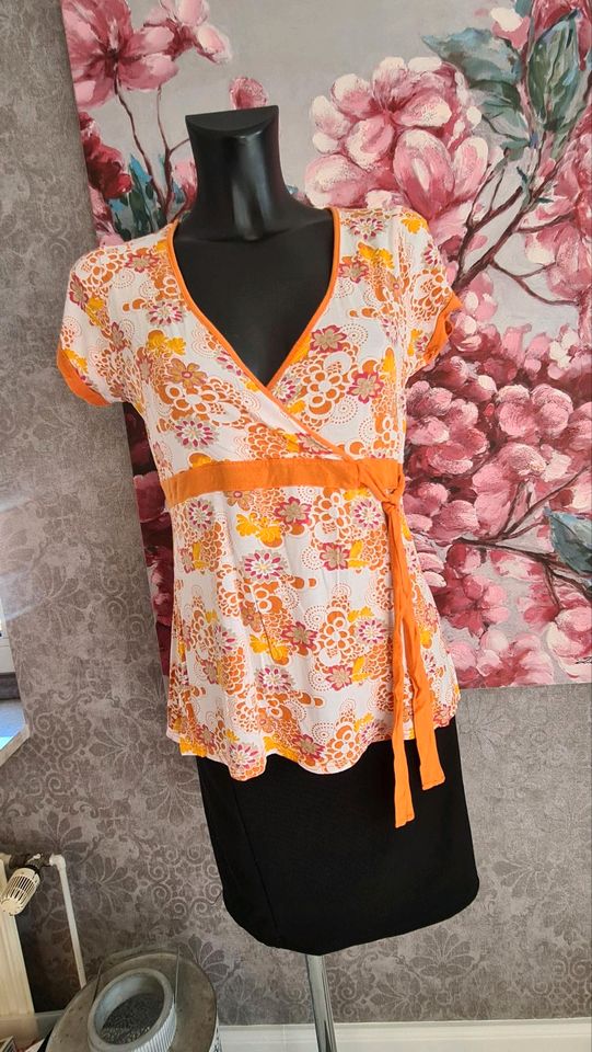 Shirt orange wie Esprit 40 42 A-Linie Blumen taliert in Hamburg