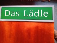 Aluminium-Schild "Das Lädle" beidseitig 75x22 cm wetterfest Bayern - Forchheim Vorschau