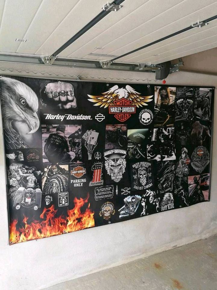 ❌HARLEY DAVIDSON BIKER CHOPPER MOTORRAD ROCKER XXL Garagen Banner in Stuttgart