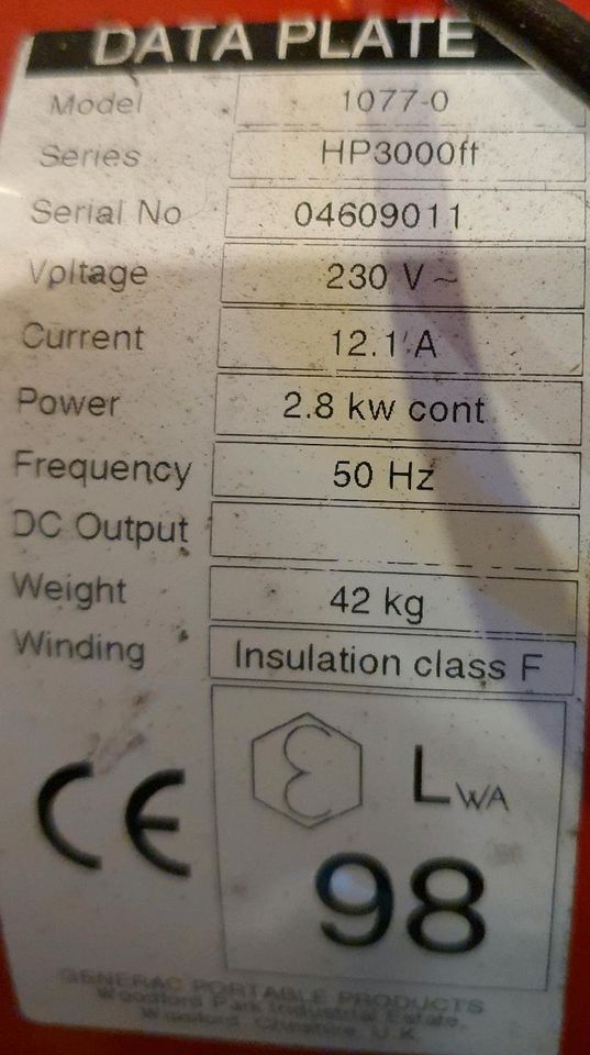 Honda GX200 6.5 HP3000FF 2.8kw cont 12a Generac Stromerzeuger Neu in Bremen