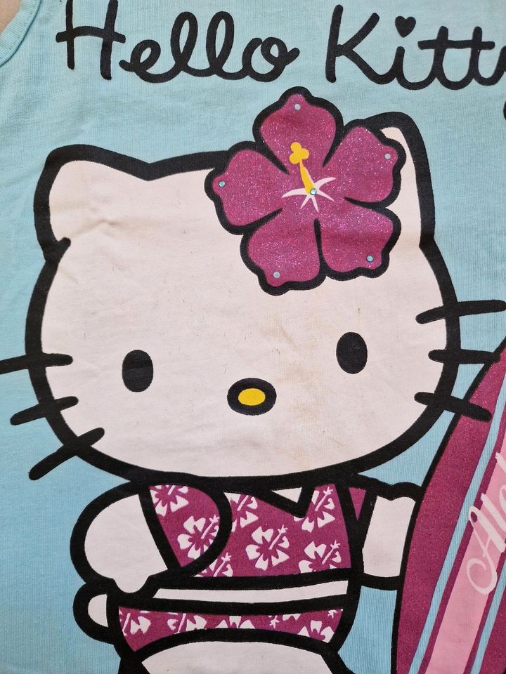 Hello Kitty Top T-Shirt, Gr. 128, hellblau, Hawaii in Dortmund