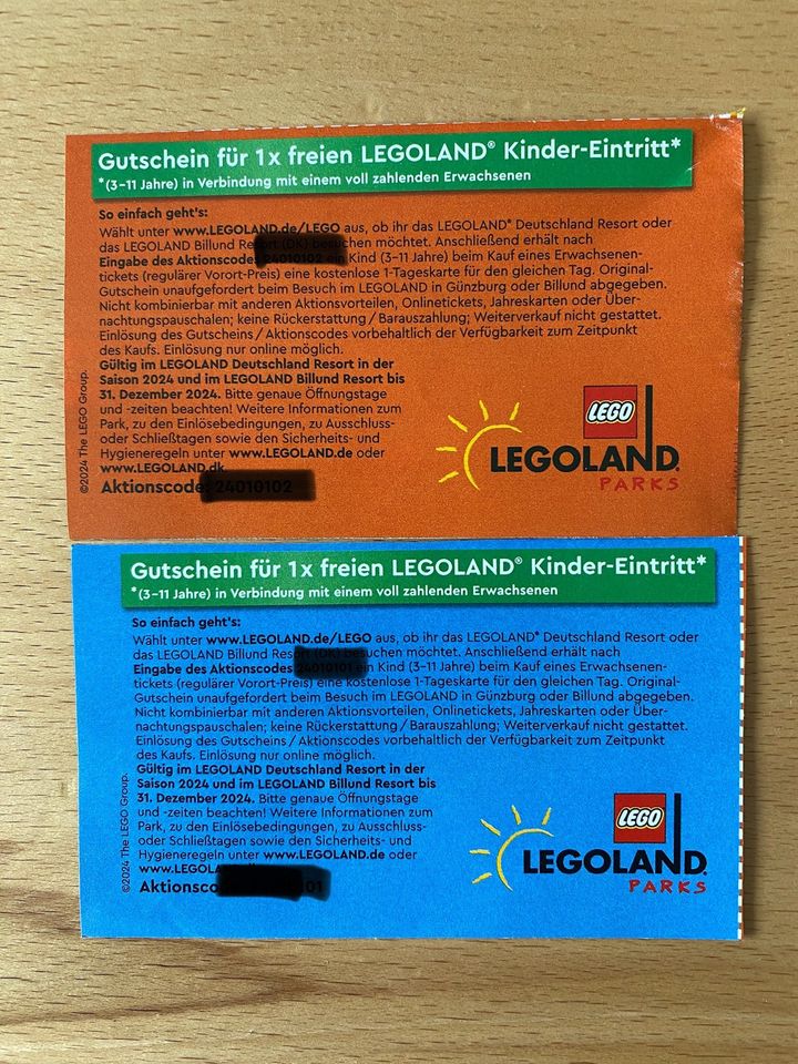 Legoland Gutschein für 1x freien Kinder Eintritt in Augsburg