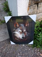 Hochwertiges 3D Effekt Bild auf Holzrahmen - Wolf, 36,5 x 46 cm. Baden-Württemberg - Backnang Vorschau