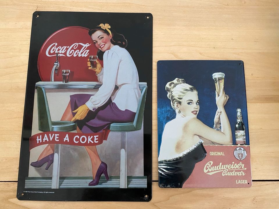 Blechschilder Budweiser Coca Cola Retro Vintage in Erfurt