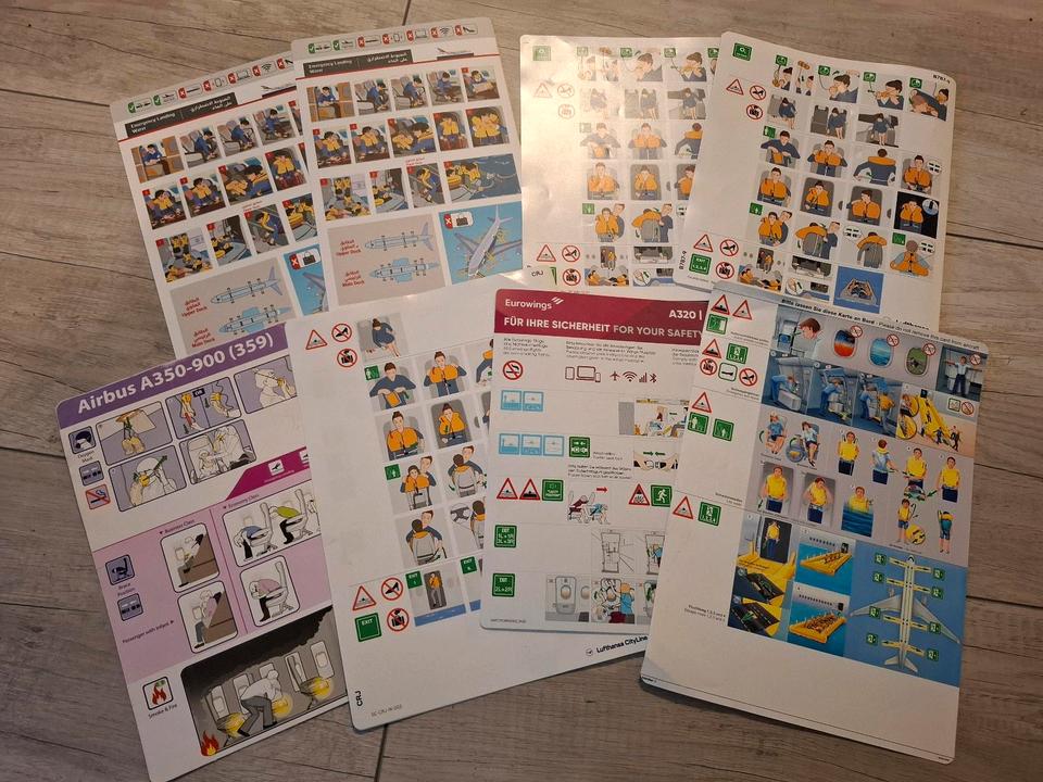 Safety Cards A380 Emirates  A350 Thai A330neo Condor 787  Luft in Gevelsberg