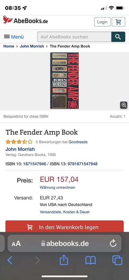 The Fender AMP Book dt. Ausgabe Stratocaster Twin Tweed Röhren in Pforzheim