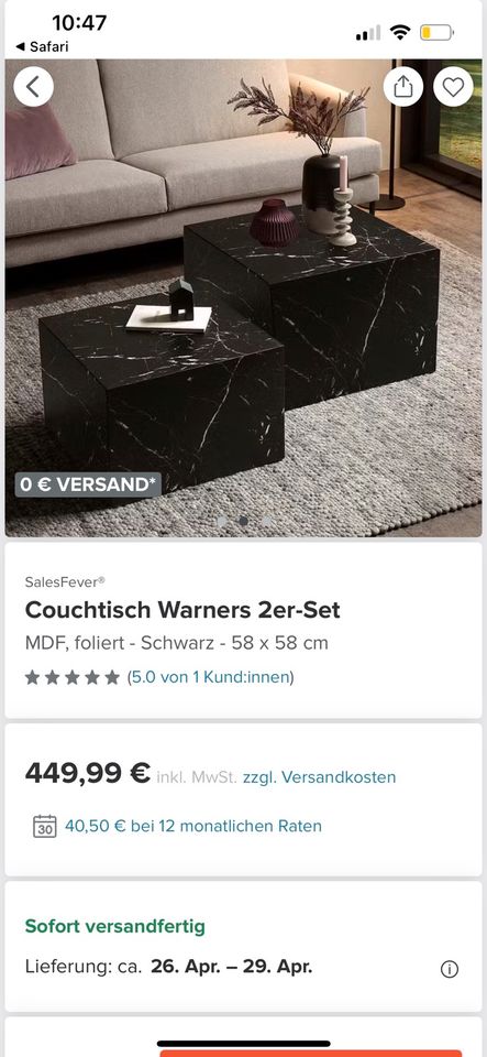 Couchtisch Marmor Optik in Kelsterbach