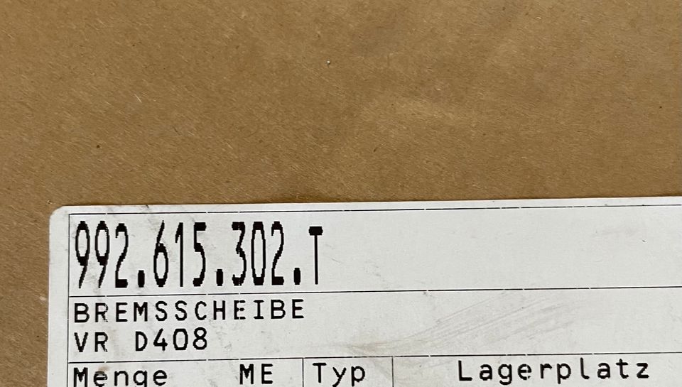 Porsche 992 orig. Bremsscheibe 992615302T Vorderachse rechts NEU in Herrnhut