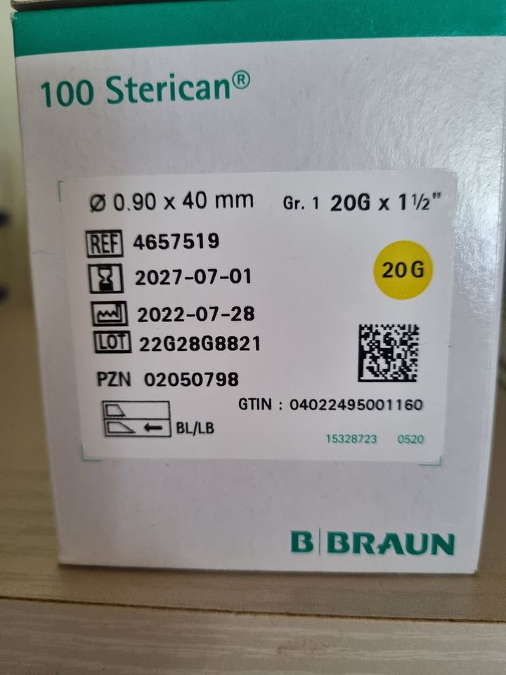 B.Braun Sterican® Kanüle 1 Packung = 100 Stück, Gr. 1, G 20x1 1/2 in Merseburg