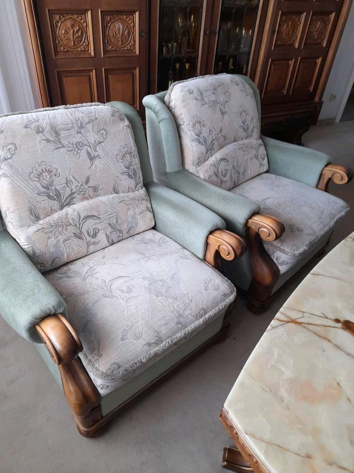 Echtholz Sitzgarnituren Sofa und zwei Sessel in Hannover