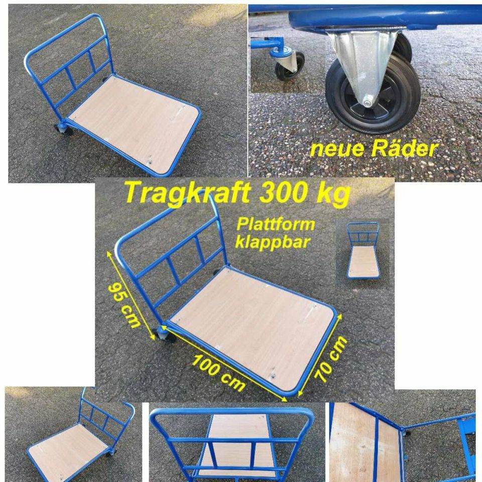 * PLATTFORMWAGEN ROLLBEHÄLTER ROLLWAGEN 100x70  Tragkraft 300kg in Moers